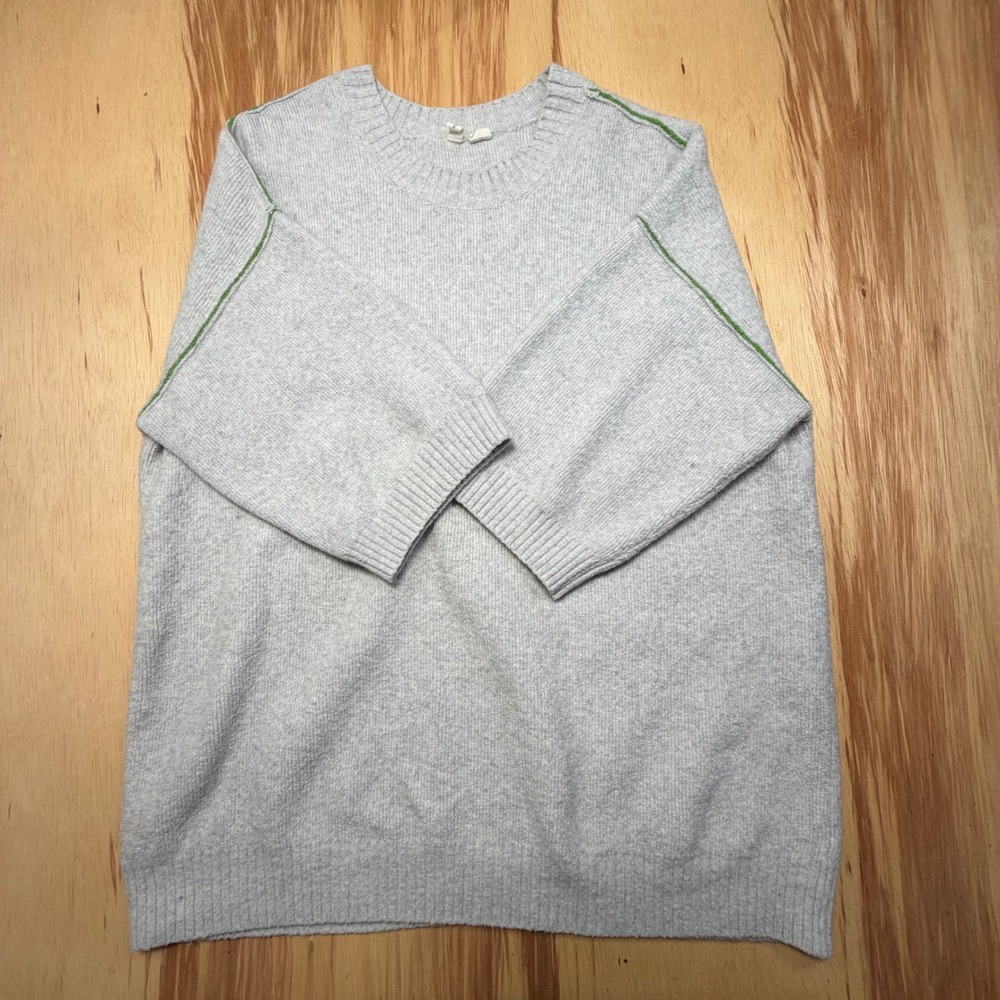 MOTH‎ Grey Short-Sleeve Knit Sweater XL Wool Alpaca Blend